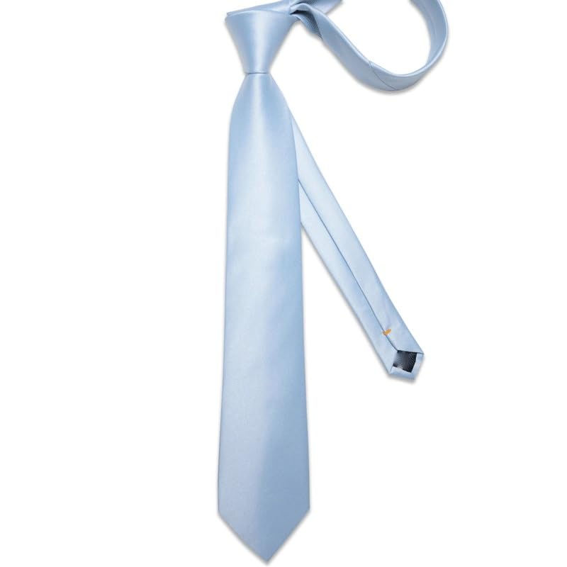 Corbata de seda para hombres, set con pañuelo y gemelos miniatura 3