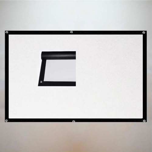 Tragbare Projektionsleinwand, 100 Zoll, 84 Zoll, 72 Zoll, 60 Zoll, aufrollbare Projektionsleinwand, Filmprojektionsleinwand für den Außenbereich, Wand-/Deckenmontage (4:3, 72...