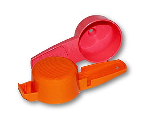 Tupperware Set of 2 Tiny Treasures Kitchen Gadgets Mini Sifter and Mini Funnel Pink Orange