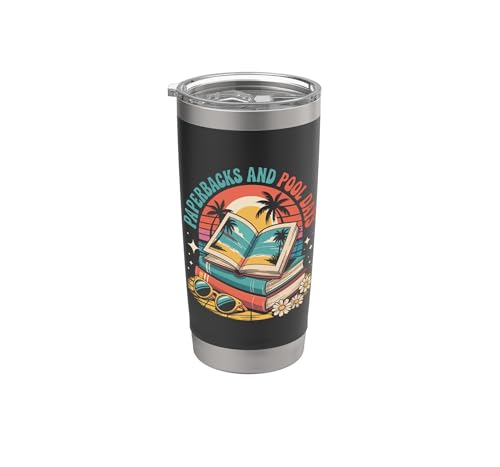 Image of Paperbacks and Pool Days Summer Travel Vacation Family Stainless Steel Insulated Tumbler