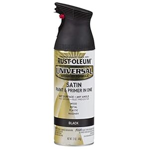 Rust-Oleum 245197 Universal All Surface Spray Paint, 12 oz, Satin Black