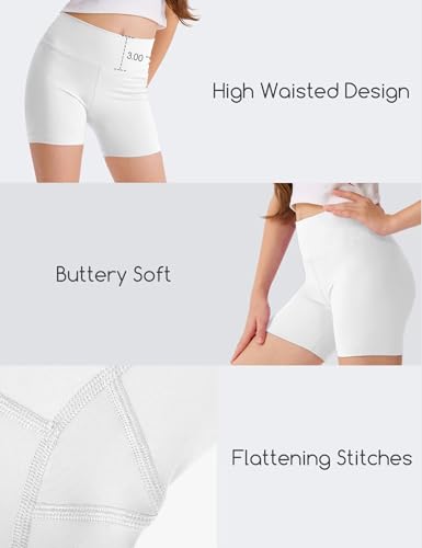 Girls 4'' High Waisted Biker Shorts, Stretchy Athletic Running Workout Shorts for Teen Kids4