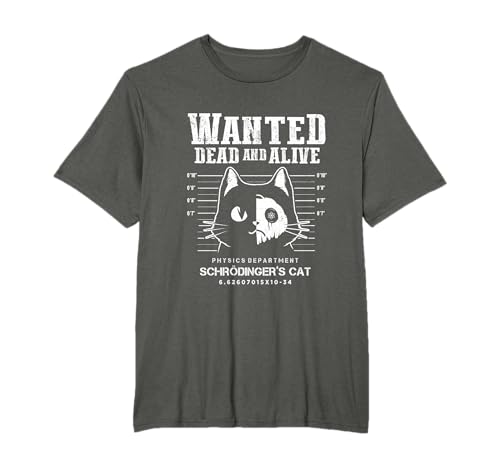 Nerdy & Funny Science Design Gifts For Scientists El Gato De Schrdinger Quera Dead And Alive Fsico Camiseta Unisex Black S Manga de doble puntada Camiseta