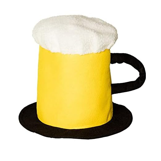 Boland 98996 - Chapeau Chope de bière, casquette en peluche, chapeau de bière avec anse, fête populaire, déguisement, carnaval, fête de carnaval, JGA