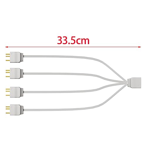 Image of SECRET DESIRE ARGB Splitter 5V 3Pin 1 to Three /4 Connector Power Cable for PC Desktop Computer 1 to 4