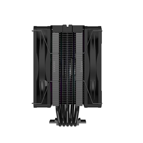 Image of Redragon - CC-2177 - Agent Air CPU Cooler - Mighty 260w TDP - All-Black 5 Copper Heat Pipes - Dual-Tower CPU Cooler with ARGB Dual Fans - Support Platform LGA 1700 /1200 /115X /1366AMD AM5 /AM4