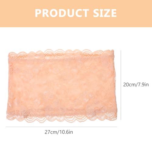 Image of 3PCS Strapless Bandeau Bra, Womens Bandeau Bra Non Padded Floral Lace Wireless Strapless Stretchy Tube Lace Chest Tube Tops for Women (S)