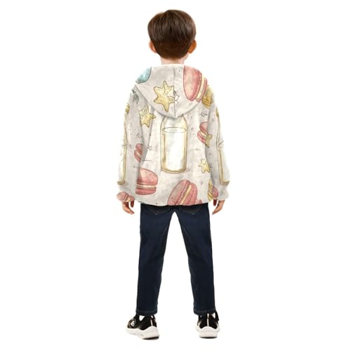 Sweets and Milk Girls Fleece Jacket Girls Fall Jacket Girls Zip Up Hoodie Girls Sherpa Jacket 2-10T4