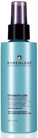 Pureology Strength Cure, Miracle Filler Hair Treatment, Strengthens and Protects the Hair's Cuticle, For Colour Treated Hair, Vegan Formulas, Sulphate Free for a Gentle Cleanse, 150 ml