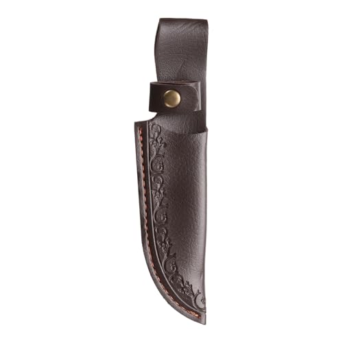 QUARKZMAN Funda De Cuchillo 7.87' Longitud Cuero Auténtico Portafundas Para Cuchillo Plegable Para Senderismo Campamento Ciclismo Y Excursionismo Marrón Oscuro