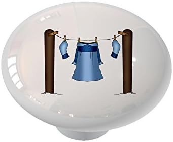 Laundry on The Clothesline Ceramic Drawer Knob