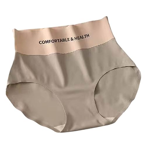 YIzdegg Ropa interior para mujer, color liso, cintura alta, cintura alta, cintura alta, sin costuras, sin costuras, estilo casual, ropa interior para hombre, color azul, gris, XL