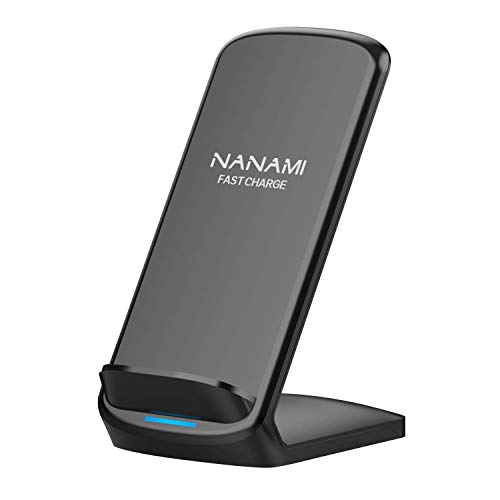 NANAMI Wireless Charger, 10W Fast Wireless Charging Stand, Compatible with Samsung Galaxy S20/S10/S10+/S10e/S9+/S9/S8/S8+/S7/Note10/9/8 and iPhone SE 2020/11/X/XS/XR/XS Max/8/8P, All Qi-Enabled Phone
