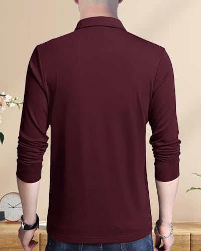 Image of Noble Monk Men's Polycotton Regular Fit Full Sleeves Polo T-Shirt