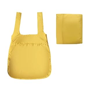 Youery 1 stuk geel duurzame scheurbestendige draagbare rugzak,Opvouwbare rugzak,Kan in boeken tijdschriften laptops enz. worden geladen kan ook in een handtas worden gevouwen om te winkelen