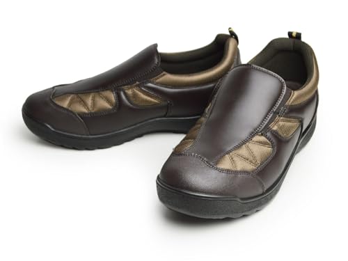 [ウイルソン] ウォーキングシューズ メンズ スリッポン 防水 コンフォートシューズ カジュアル 靴 シューズ 防水設計 衝撃吸収 軽量 ダッドシューズ 幅広 3E EEE 1902 D/Brown 27cm