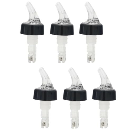 BGHYJKOL Stainless Steel Pourers Vertedor de Licor plástico 30ml, Botella Vino y Aceite Oliva, tapón for Boquilla, dispensador Corcho, Suministros Barra a Prueba Fugas, 6 uds