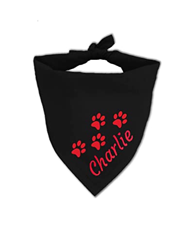 Personalisiertes Hunde Bandana Mit Pfotenmotiv - Baumwolle Jersey