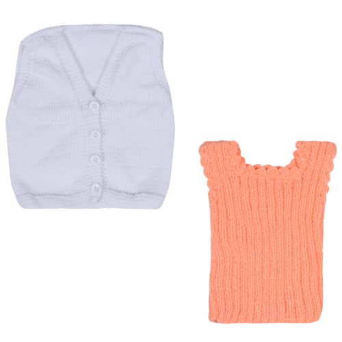 Image of Handmade Daily Use New Born Baby Combo Sweaters Upto 6 Months for Boys & Girls Pack of 2 Color: Multicolor (RTZNBPWC 03)
