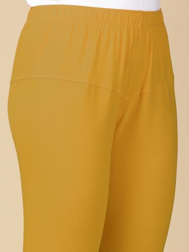Image of Lux Cozi PYNK Solid Premium Cotton Lycra Churidar Leggings for Women | Regular Fit Elastic Waist Full Length Women Leggings | Free Size