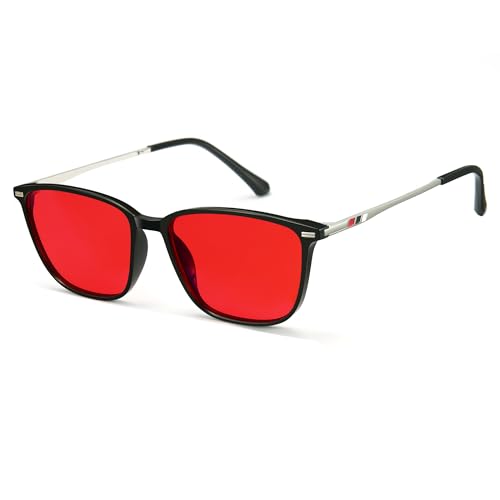 Image of Cyxus Red Tinted Gaming Glasses, High-Brightness Screen Blue Light Blocker, Reinforced TR90 Eyewear for Ultra-Bright Monitors, Outdoor LED Displays