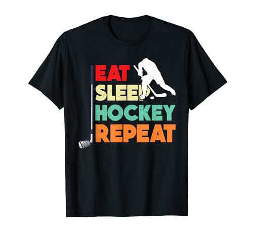 Eat Sleep Ice Hockey Repeat Gifts - Camiseta para hombres, mujeres y niños Camiseta