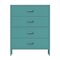Jan Nowak Metall Kommode mit Schubladen - Carla | Komodenschrank für Schlafzimmer, Wohnzimmer, Kinderzimmer, Flur | Industrial Loft Style | Schubladenkommode Glitzernd | 80 x 101,5 x 40 cm | Marine