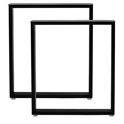 DR.IRON Metal Black Table Legs 28''H*24''W, Heavy Duty Desk Legs for Dinning, Coffee, Kitchen Table (Without Boards), Set of 2