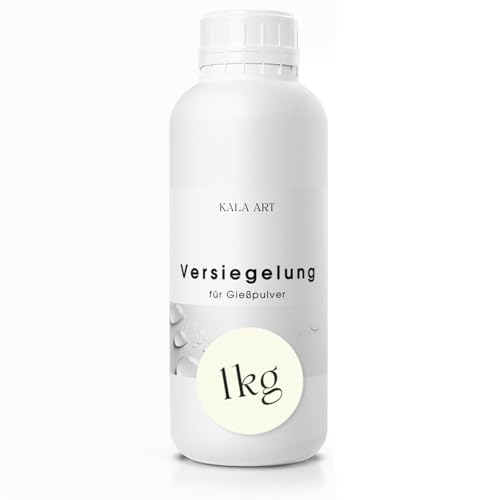 KALA ART Versiegelung für Gießpulver (1 kg) - Für wasserdichtes & lösungsmittelfreies Versiegeln von Gips und Gießpulver - Leicht glänzende Glasur