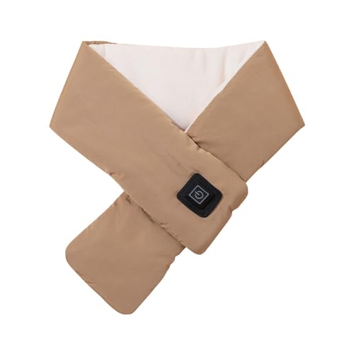 LOIJMK Calentador de cuello para hombre y mujer, recargable, calentador de cuello caliente, envoltura de pañuelos térmicos, gorro y bufanda para niñas, caqui, Talla única