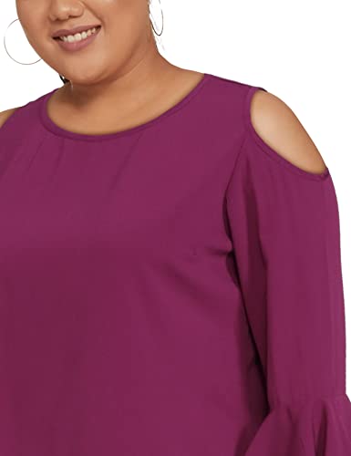 Image of pluss Women's Solid Regular Fit Top (ALTP2725- Purple 2XL)