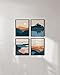 HAUS AND HUES Nature Wall Art Prints Set of 4 - Landscape Mountain Decor, Mid Century Geometric Abstract Adventure Decor (Unframed, 16x20)
