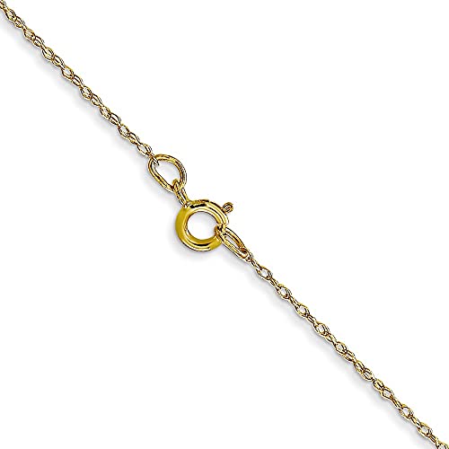 Solid 10k Yellow Gold .5mm Carded Cable Rope Chain Necklace2