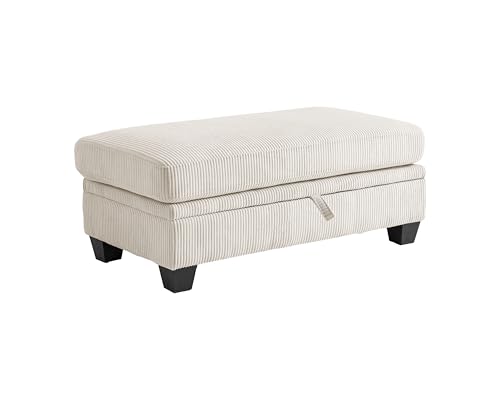 Image of CHIC HOUSE Middle Module for Modular Couch, Corduroy Customizable Chaise, Storage Ottoman for Sectional Sofa, Armrest, Single /Double Seater