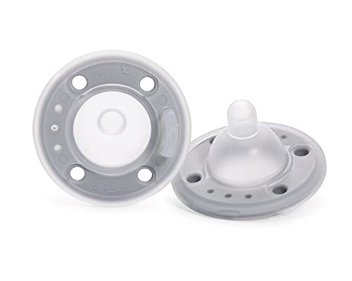 Image of Ninni Co Silicone Breastfeeding Promoting Pacifier - Patented Orthodontic Pacifier with Natural Skin Texture and Nipple Shape Supporting Healthy Orofacial Development - Frost , Bpa Free,Phthalate Free,Pvc Free (2 Pack)