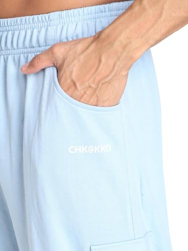 Image of CHKOKKO Men's Baggy Track Pants for Gym Workout Running Casual Wear Sports Lower with Pockets Adjustable Drawstring Waist Lightweight Quick Dry Activewear Fitness