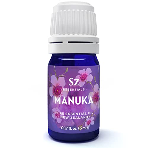 Sz Essentials - Manuka Essential Oil - New Zealand - 100% Pure and Natural Undiluted - Promotes Natural Solution for Relaxation with Soothing Fresh and Earthy Aroma - 0.17 fl oz (5ml)