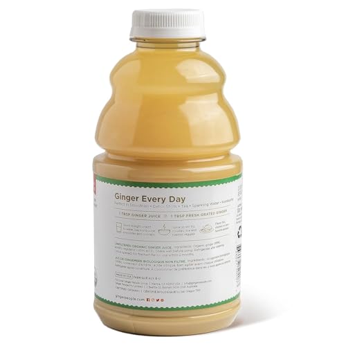 Image of Organic Ginger Juice by The Ginger People - 99% Pure, No Sugar or Water Added, Non-GMO, Vegan, 32 fl oz Bottle (Pack of 2)
