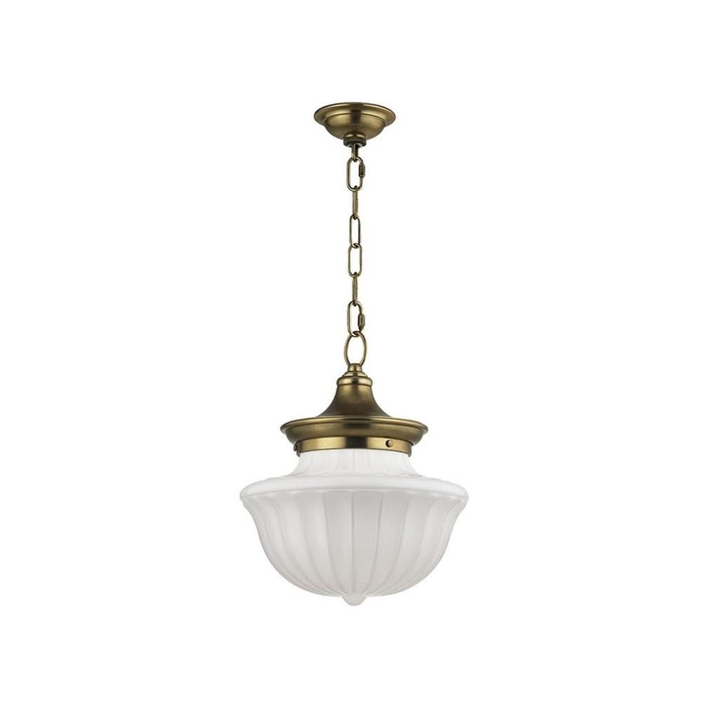 5012-AGB Dutchess - One Light Medium Pendant - 12 Inches Wide by 14.75 Inches High, Finish Color: Aged Brass