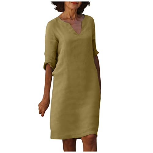 OIOLOYJM Plus Size Summer Dresses for Women 2025 Plus Size Dresses for Curvy Women 3/4 Sleeve Casual Boho Kaftan Dresses