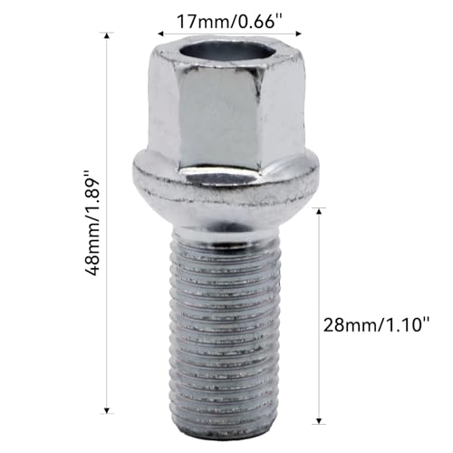 Pernos de rueda para coche VW Arteon y Beetle pack de 4 tornillos de 28 mm para buje 5