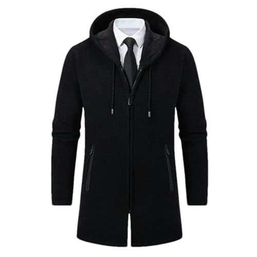 Manteau long à capuche pour homme idéal pour les sorties urbaines et les balades d'hiver