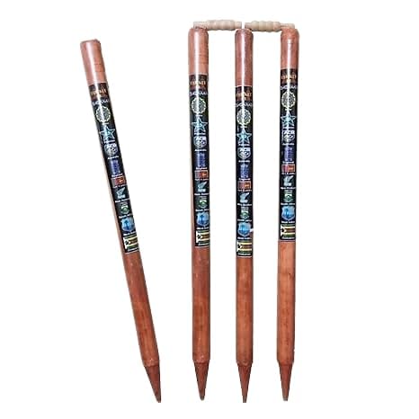 Hyper Sports Cricket Stumps Set (4 Wooden Stumps with Bails)