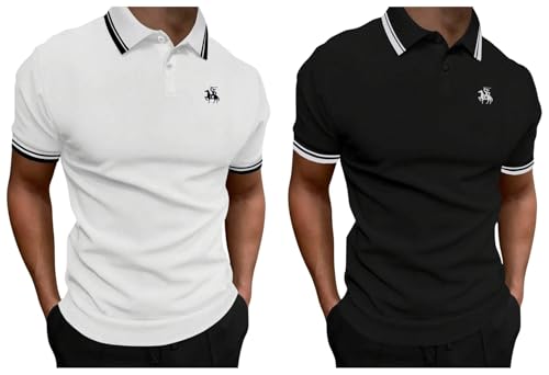 Image of Lymio Men T-Shirt || Regular Fit T-Shirt for Men || Plain T Shirt || T-Shirt (Polo-11-13) Pack of 2