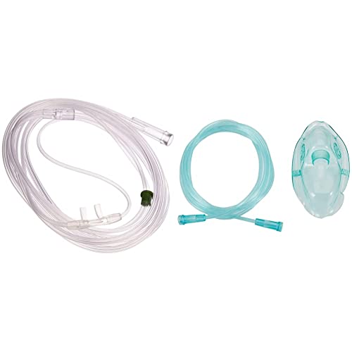 Gima 34166 Máscara para adultos para oxígeno con manguera + Gafas de oxígeno para cannulas nasales