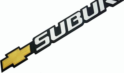 Image of 2Pcs Emblems Rear Door Tailgate Badge 3D Nameplate Letter 15126052 B192 Replacement for 00-06 Suburban (Yellow)
