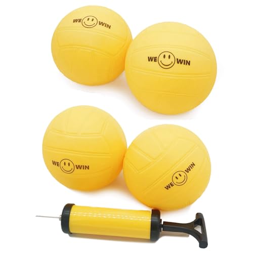 Aolowewin Spike Replacement Balls 4-Pack + Pump Large 6.0-inch Water Polo