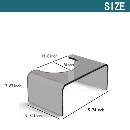 Acrylic Toilet Stool Squat Set of 2, Squatting Toilet Stool for Adults Kids,Modern Design Pooping Stool, Easily Blend into Any Bathroom (Gray-2PCS)