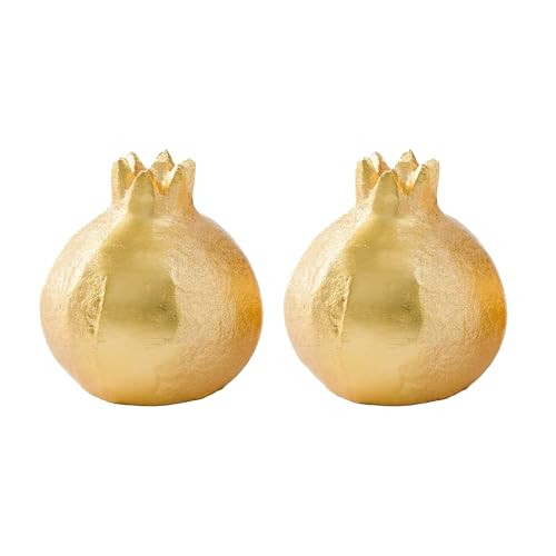 Pomegranate Gold Salt Pepper Shakers Set of 2 Cute Modern Decorative Kitchen Table Decor for Home Restaurants Decor Gifts for Housewarming Wedding Friends and Family Return Gifts (Pomegranate)