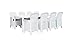 Tomaino 1 Tavolo allungabile + 8 sedie in plastica Simil Rattan (Bianco)